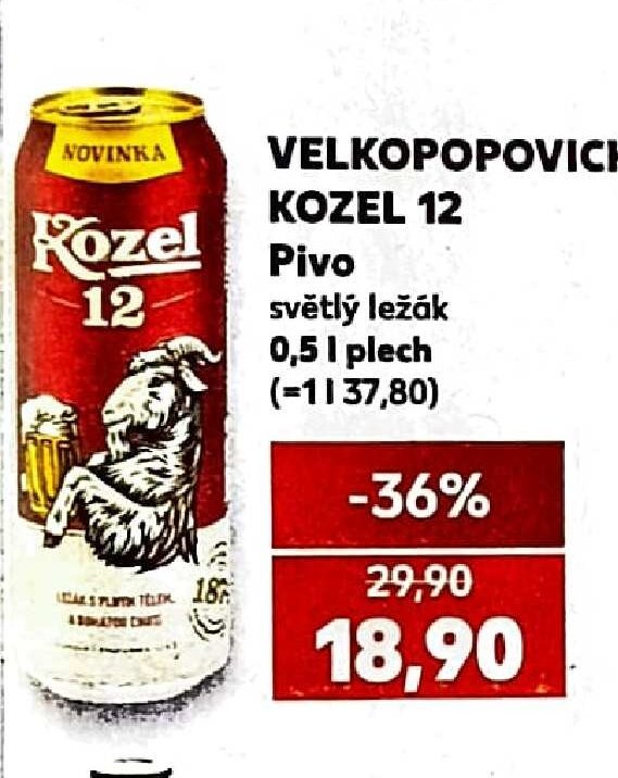 Velkopopovický Kozel 12 Pivo světlý ležák
