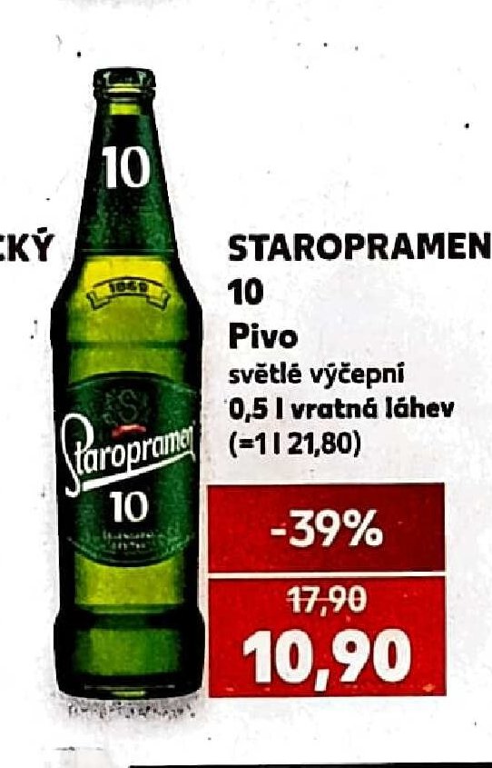 Staropramen 10 Pivo světlé výčepní