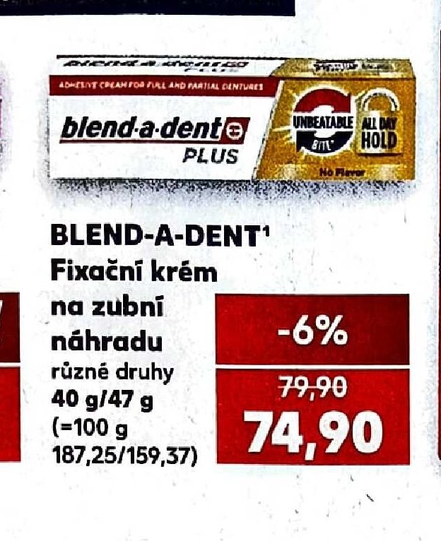 BLEND-A-DENT Fixační krém na zubní náhradu