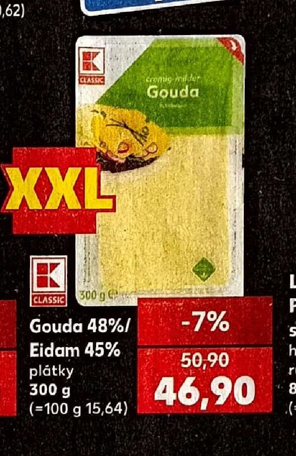 Gouda / Eidam 45% plátky