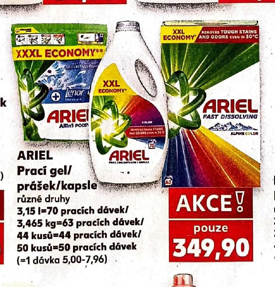 Ariel Prací gel/prášek/kapsle