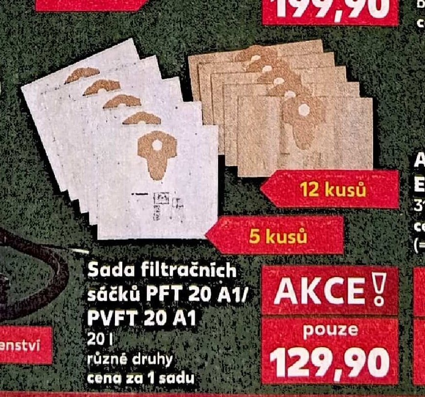 Sada filtračních sáčků PFT 20 A1/ PVFT 20 A1