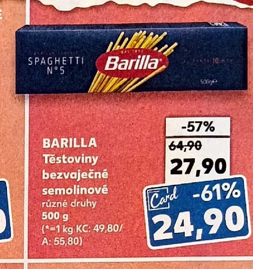 BARILLA Těstoviny bezvaječné semolinové