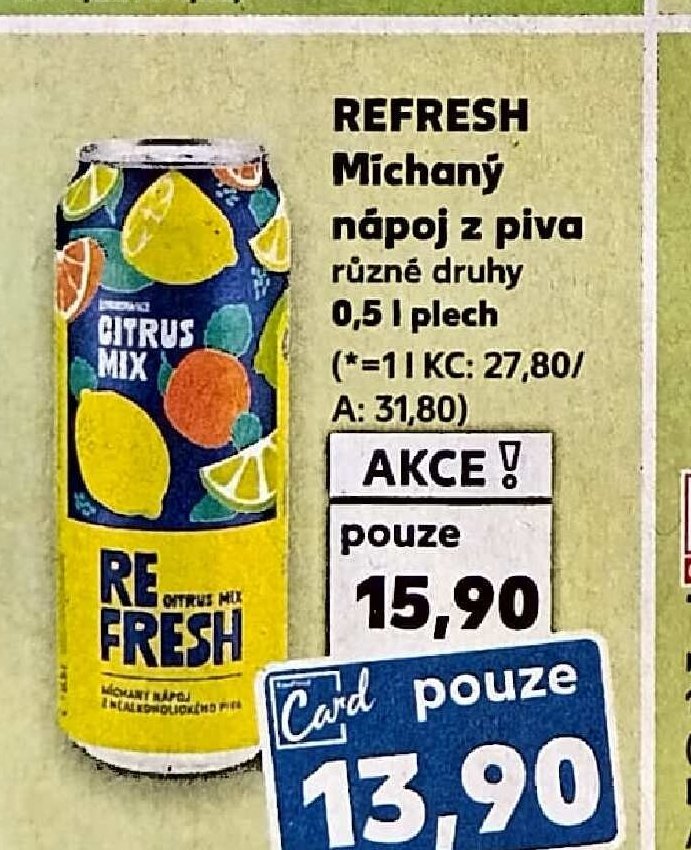 Refresh míchaný nápoj z piva