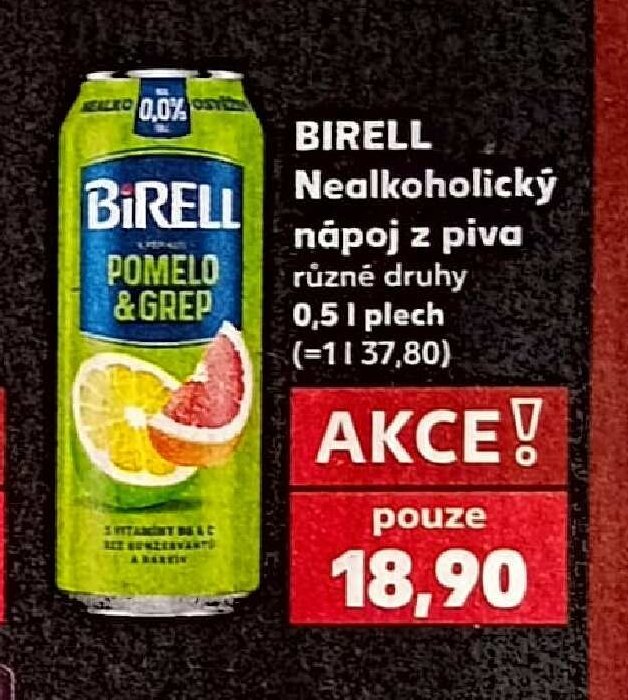 BIRELL Nealkoholický nápoj z piva