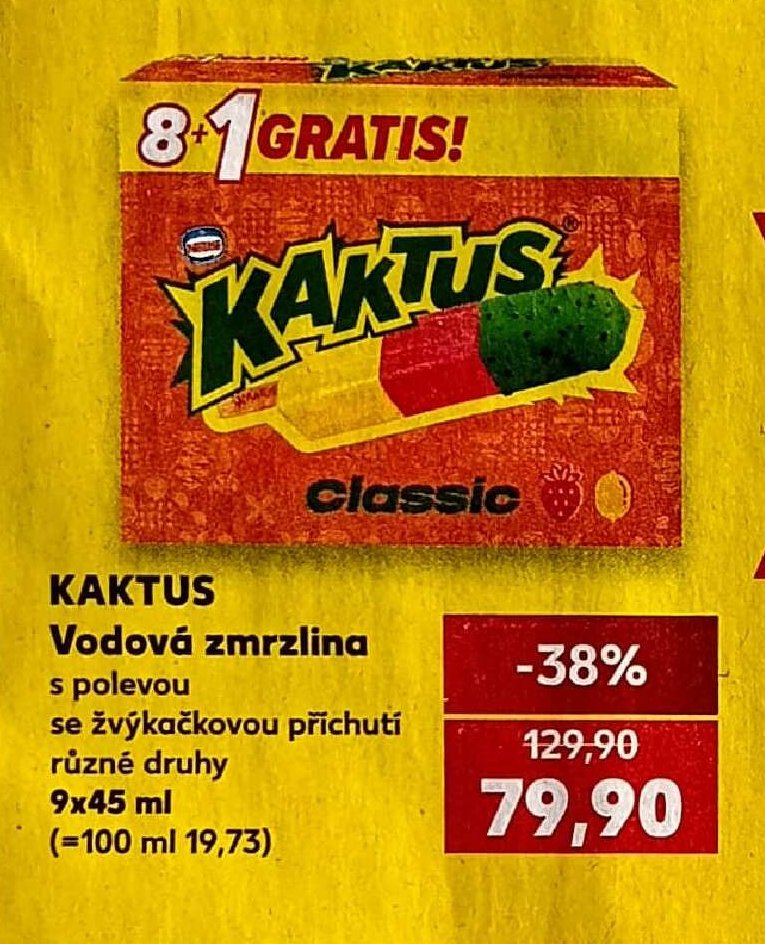 KAKTUS Vodová zmrzlina