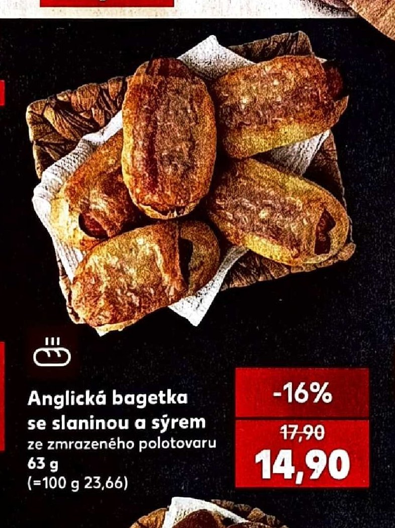 Anglická bagetka se slaninou a sýrem