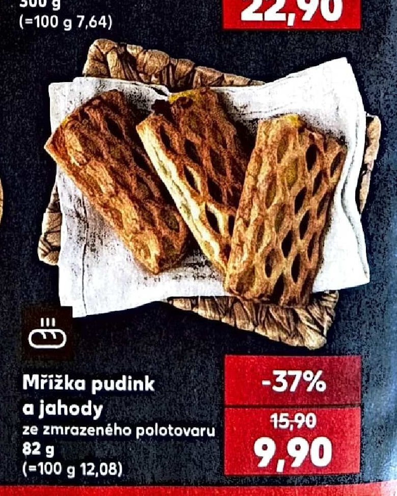 Mřížka pudink a jahody