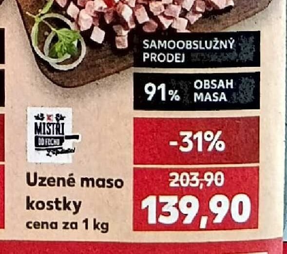 Uzené maso kostky