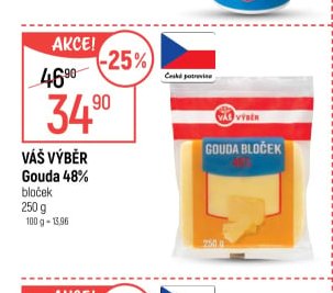 Váš Výběr Gouda 48% bloček