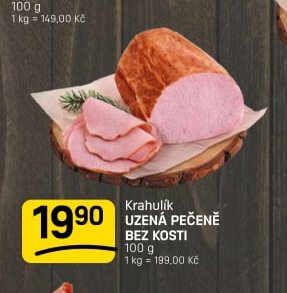 Krahulík UZENÁ PEČENĚ BEZ KOSTI