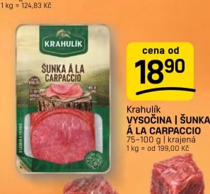 Krahulík VYSOČINA | ŠUNKA Á LA CARPACCIO