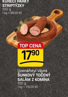 Uzenářství Vávra ŠUNKOVÝ TOČENÝ SALÁM Z KOMÍNA