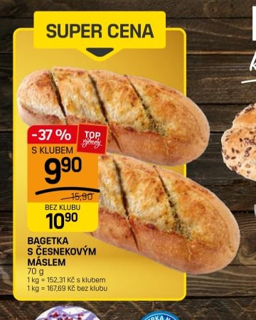 Bagetka s česnekovým máslem