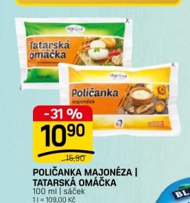 POLIČANKA MAJONÉZA I TATARSKÁ OMÁČKA