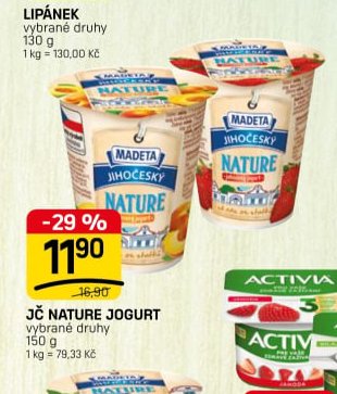 JČ NATURE JOGURT vybrané druhy 150 g