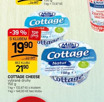 COTTAGE CHEESE vybrané druhy 150 g