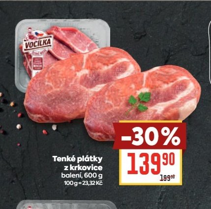 Tenké plátky z krkovice