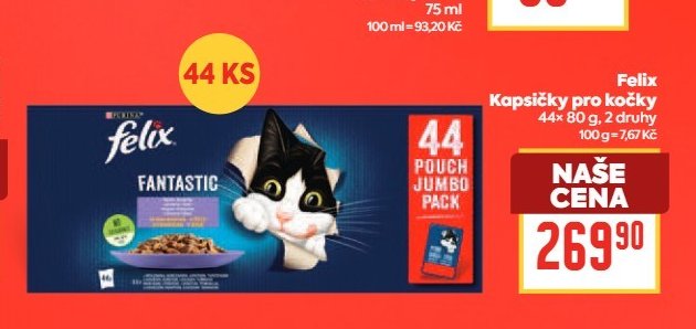 Felix Kapsičky pro kočky 44x80 g