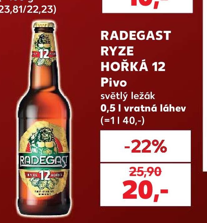 RADEGAST RYZE HOŘKÁ 12 Pivo
