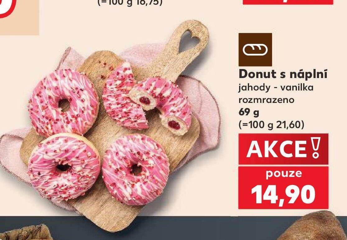 Donut s náplní jahody - vanilka