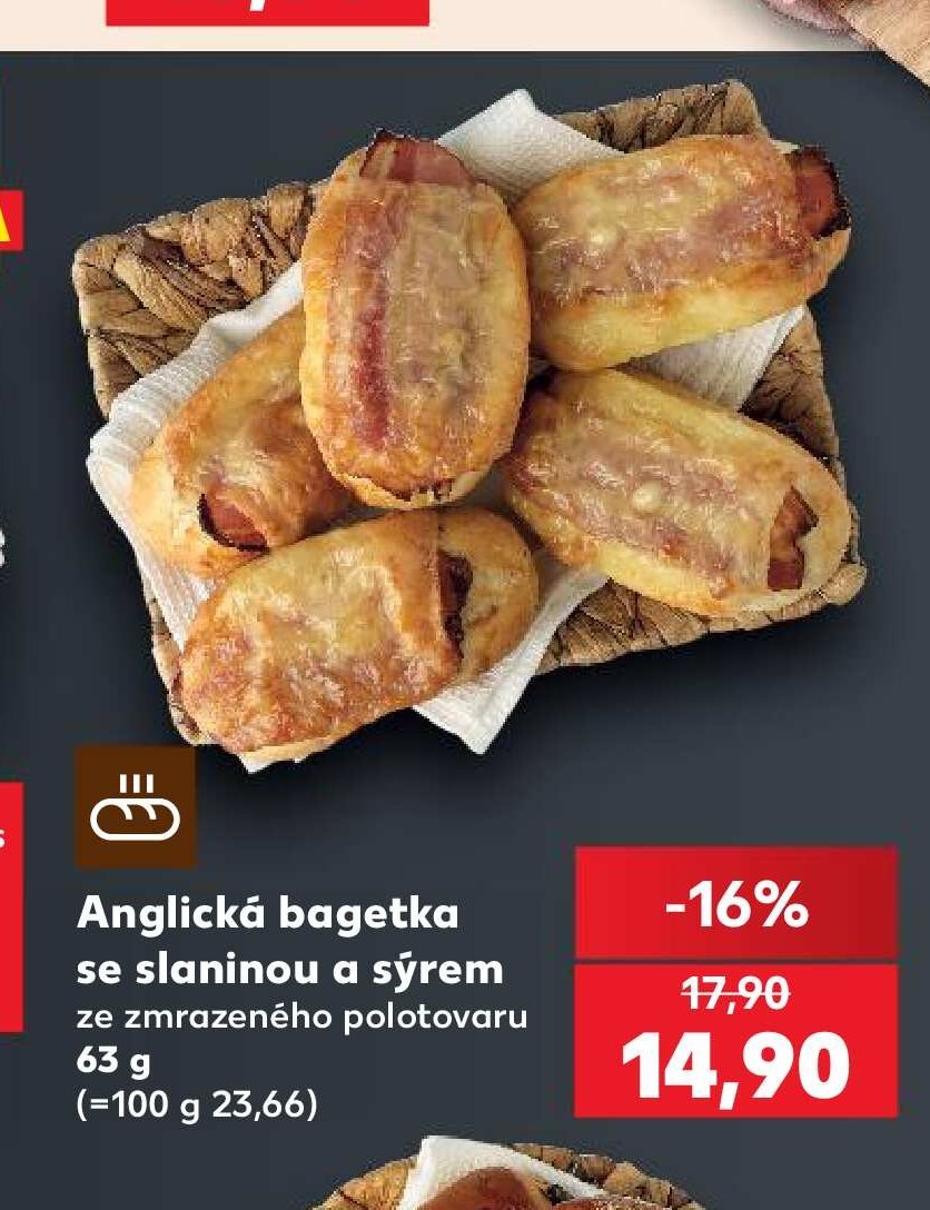 Anglická bagetka se slaninou a sýrem