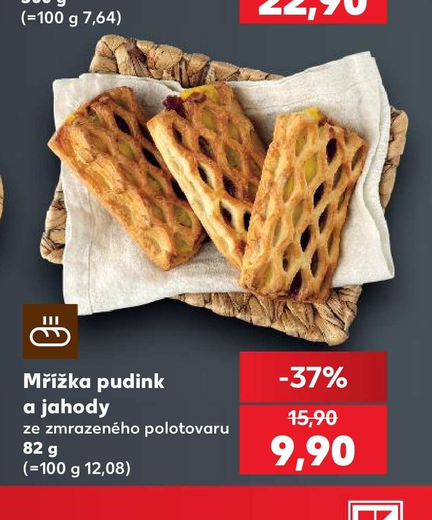 Mřížka pudink a jahody