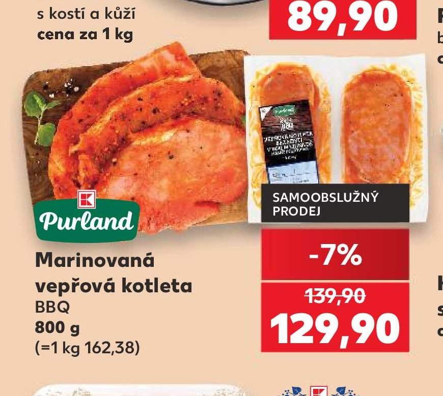 Purland marinovaná vepřová kotleta BBQ