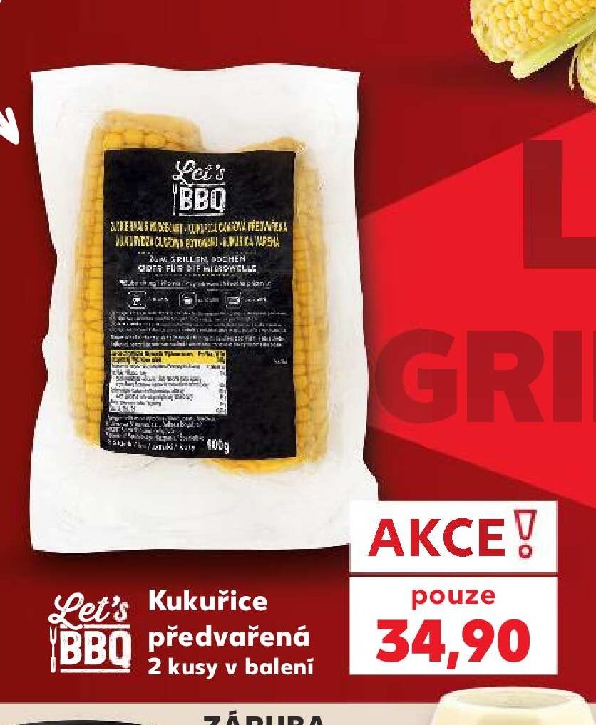 Let's BBQ Kukuřice předvařená 2 kusy v balení