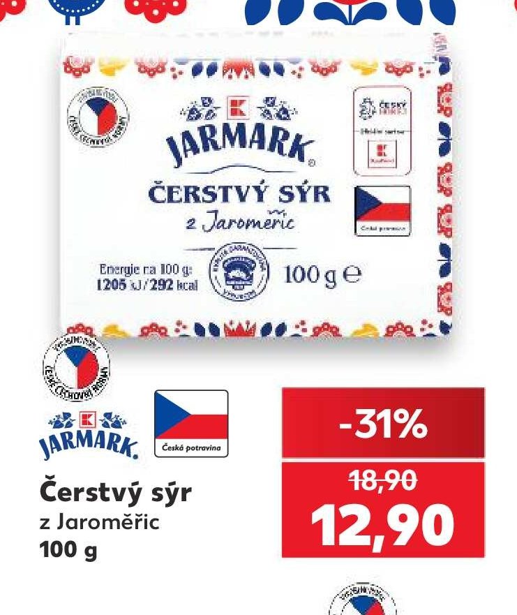 Jarmark Čerstvý sýr z Jaroměřic 100 g