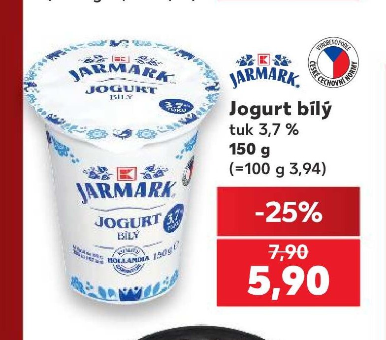 Jarmark Jogurt bílý 3,7% 150 g