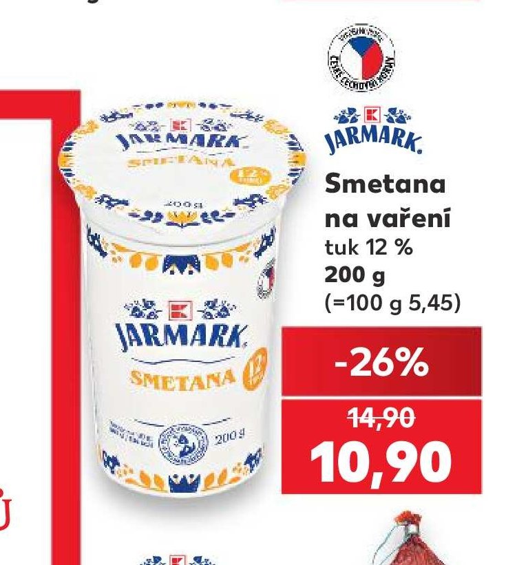 Jarmark Smetana na vaření 12% 200 g