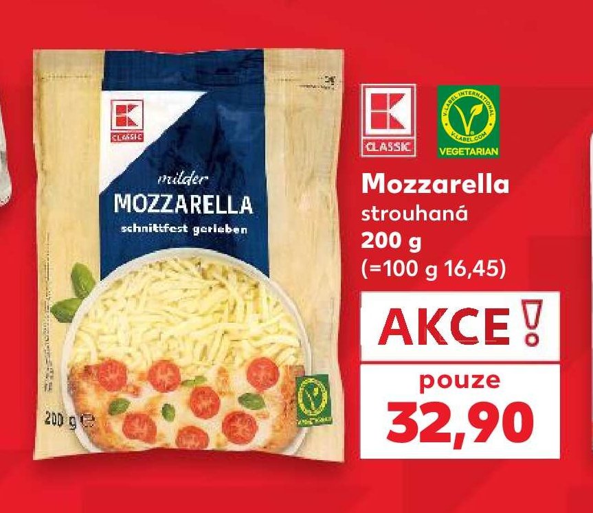 Mozzarella strouhaná