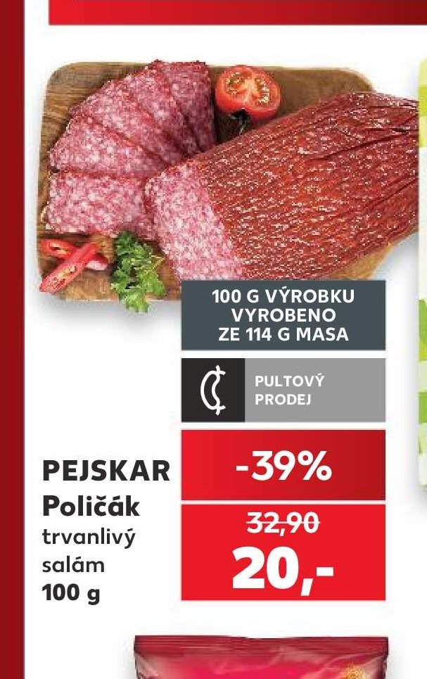 PEJSKAR Poličák trvanlivý salám 100 g