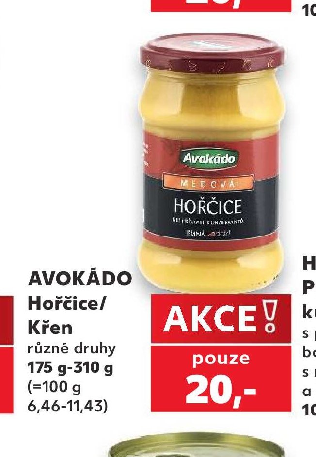 AVOKÁDO Hořčice/Křen různé druhy 175 g-310 g