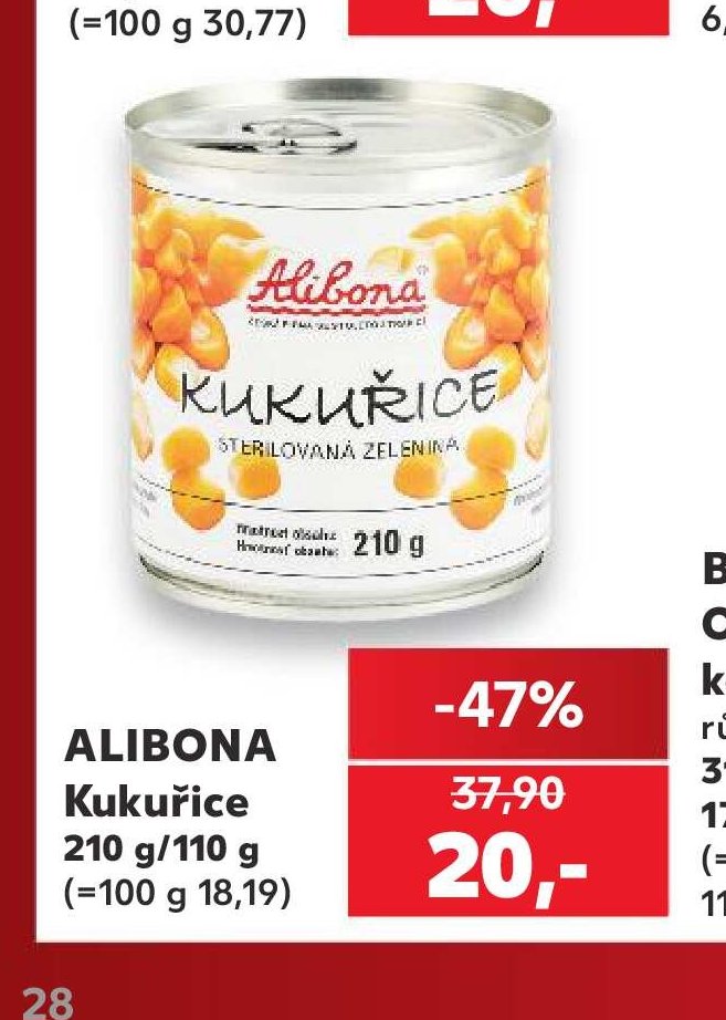 ALIBONA Kukuřice 210 g/110 g