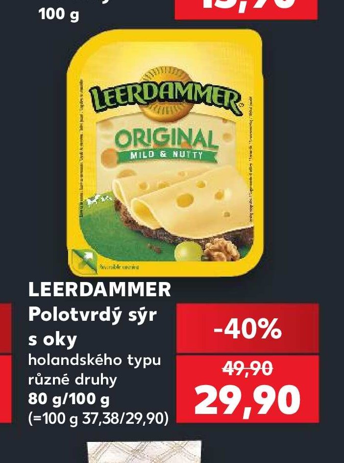 LEERDAMMER Polotvrdý sýr s oky