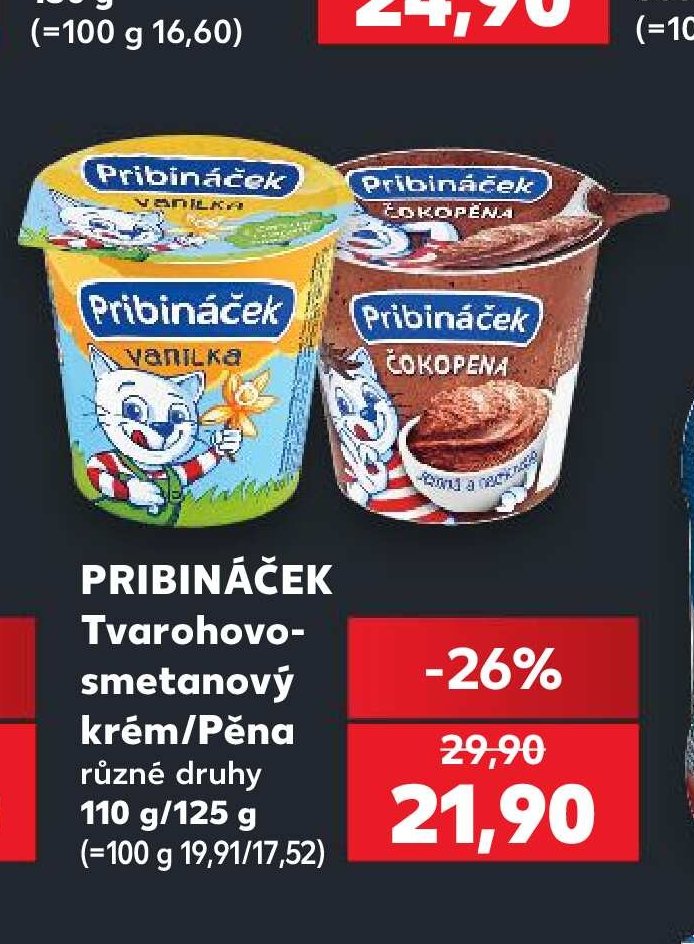 PRIBINÁČEK Tvarohovo-smetanový krém/Pěna