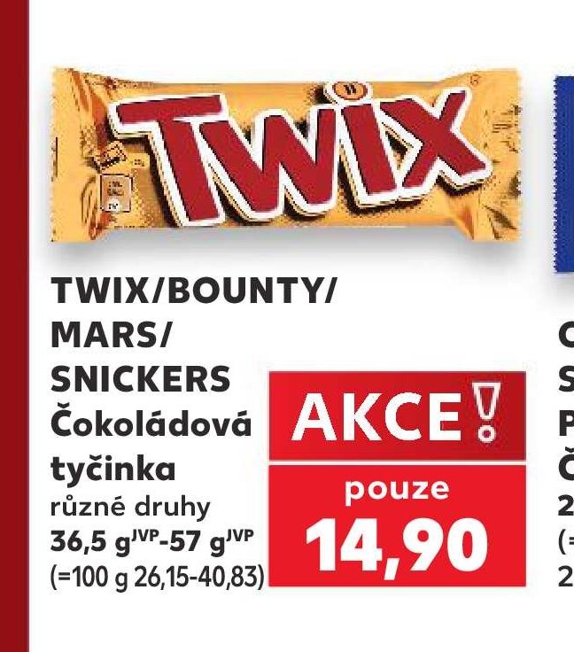TWIX/BOUNTY/MARS/SNICKERS Čokoládové tyčinky