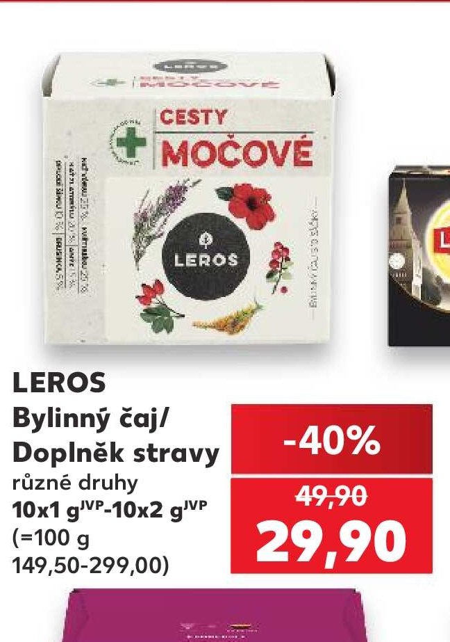 LEROS Bylinný čaj/Doplněk stravy různé druhy 10x1 g/10x2 g