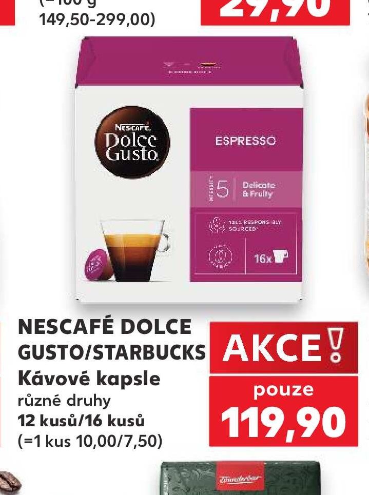 NESCAFÉ DOLCE GUSTO/STARBUCKS Kávové kapsle různé druhy 12 kusů/16 kusů