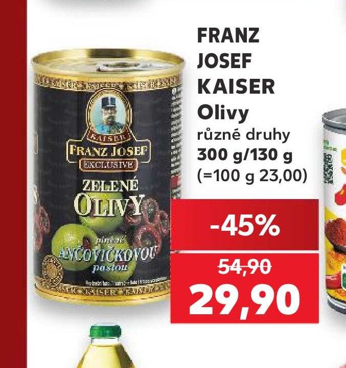 Franz Josef Kaiser Olivy různé druhy 300 g/130 g
