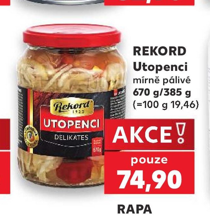 Rekord Utopenci mírně pálivé 670 g/385 g