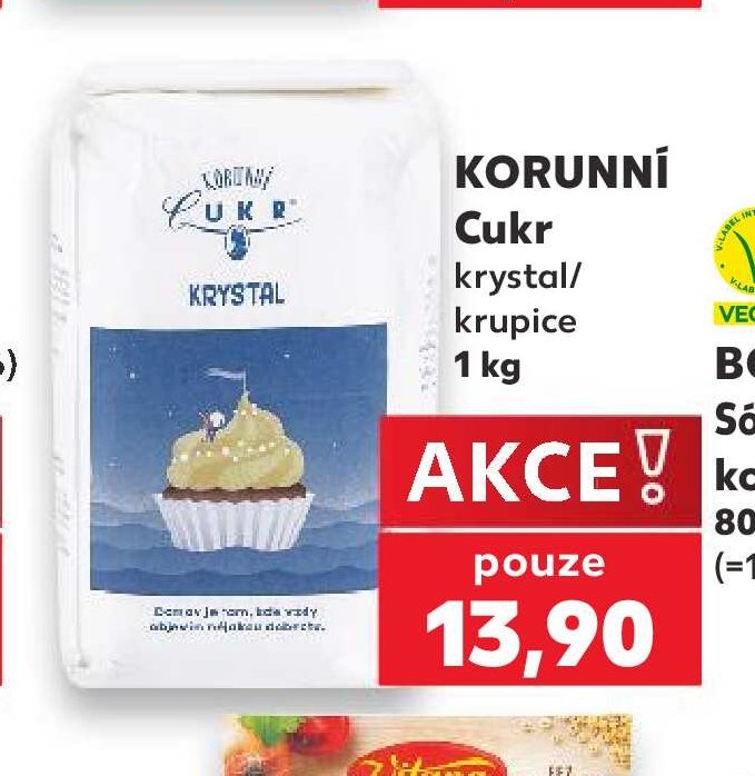 Korunní cukr krystal/krupice 1 kg