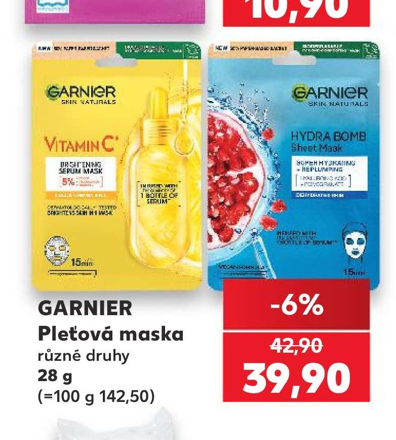 GARNIER Pleťová maska různé druhy 28 g