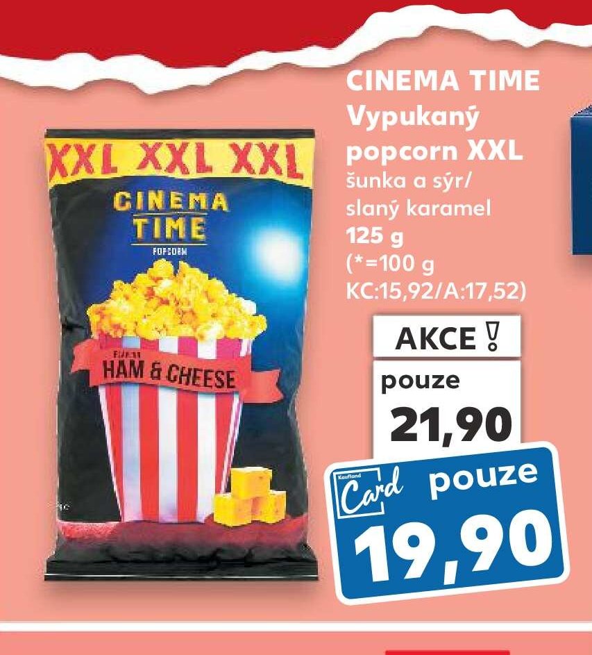 CINEMA TIME Vypukaný popcorn XXL