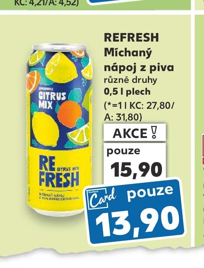 REFRESH Míchaný nápoj z piva