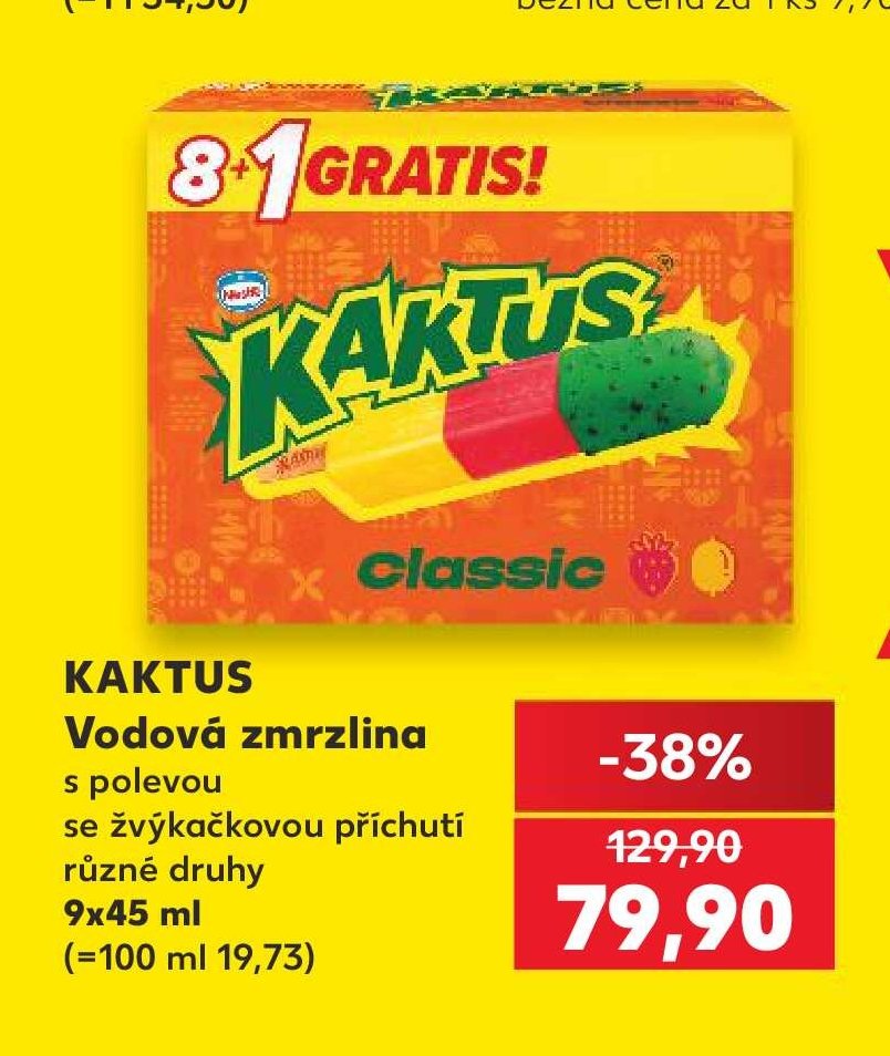KAKTUS Vodová zmrzlina