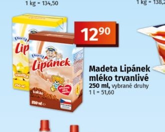 Madeta Lipánek mléko trvanlivé