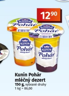 Kunín Pohár mléčný dezert